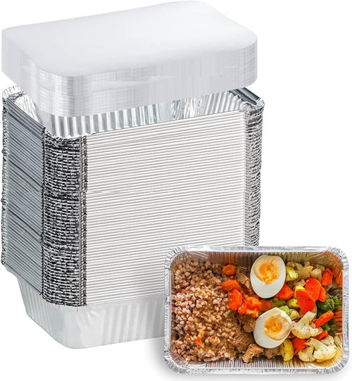 100 Pack Aluminum Foil Pans Disposable by Findful