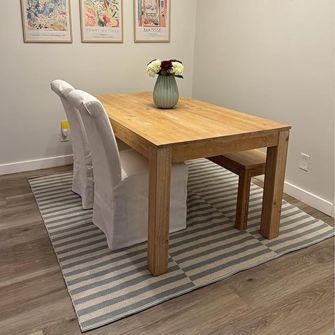 Parsons Dining Chairs Set of 2 Upholstered Linen Fabric Kitchen Chairs with R...