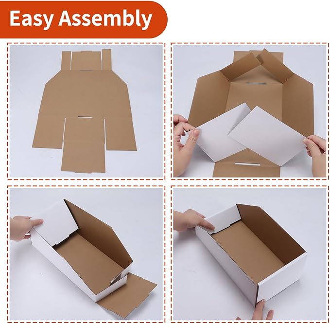 ZBEIVAN Cardboard Storage Bins Boxes 35 Packs 12x8x4.5 Inches, Easy Assembly - Image 6