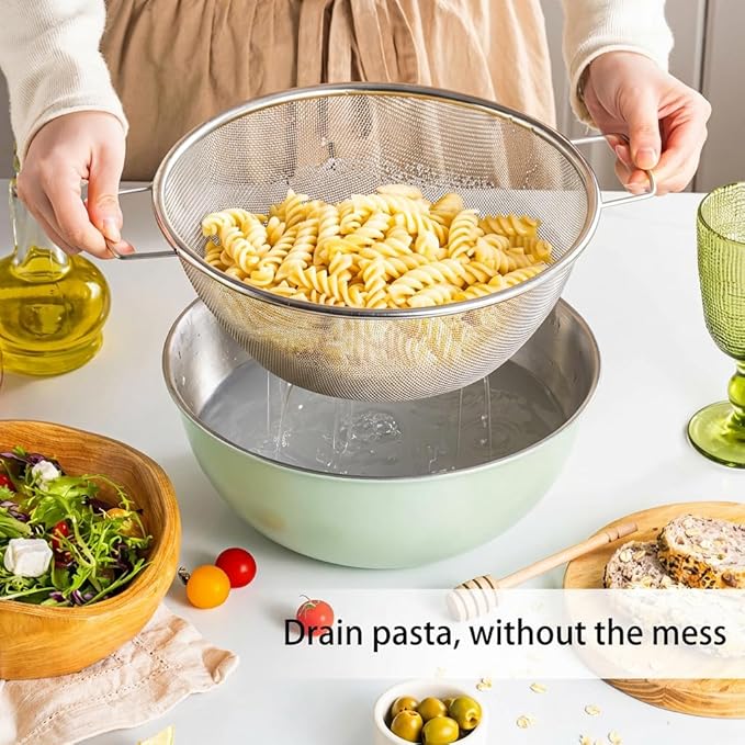 304 Stainless Steel Kitchen Colander Set, 3.5QT Colander - Image 3