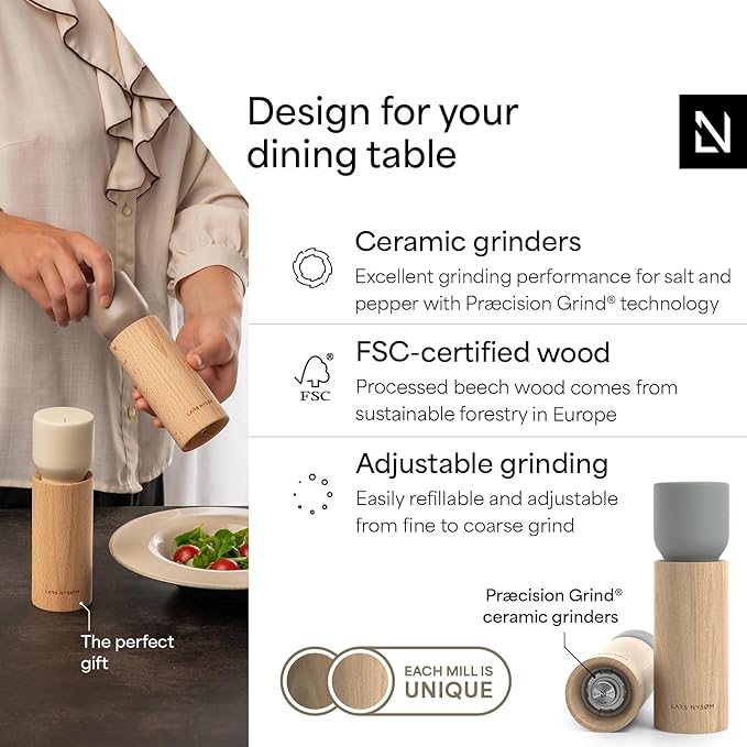 LARS NYSØM Wooden Salt and Pepper Grinder Set Manual - Image 2