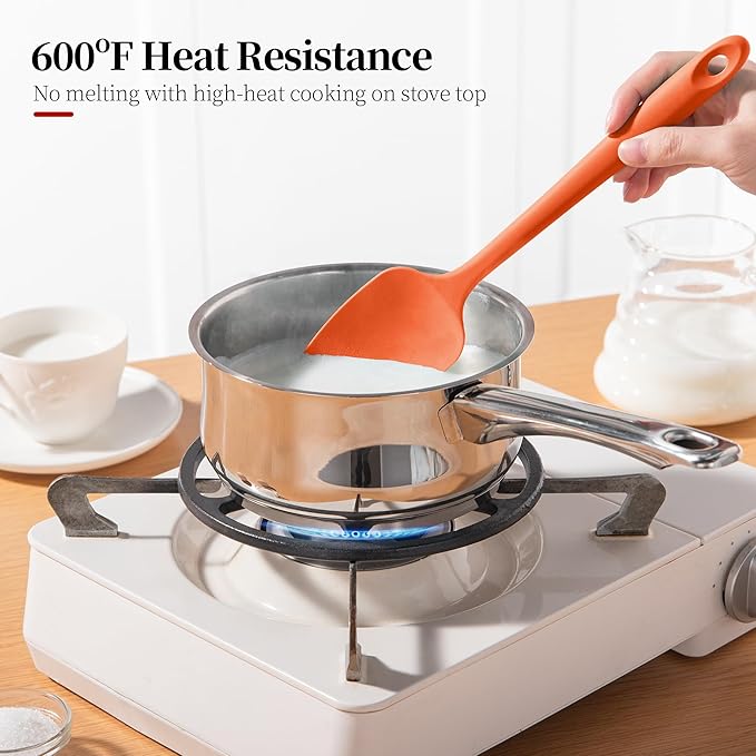 Heat Resistant Silicone Spatula Set of 4, Luxiwise 600ºF High Temp Baking - Image 3