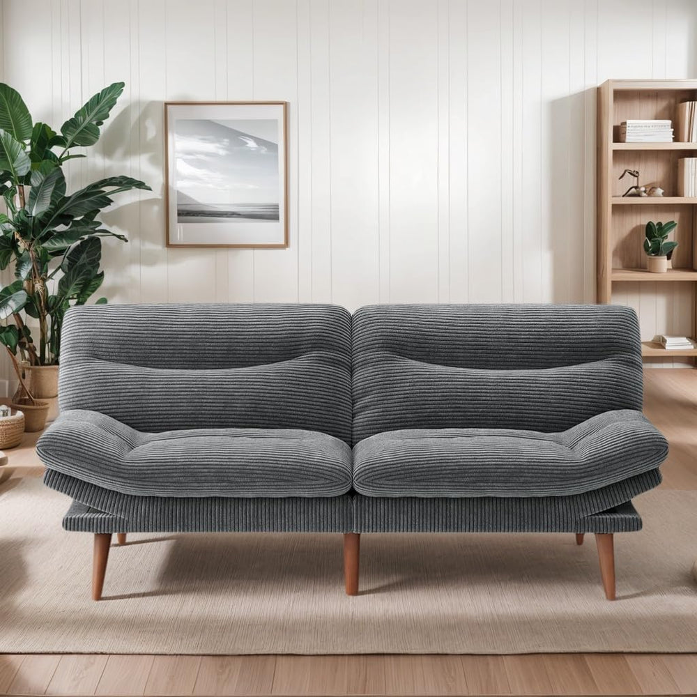 Amada 75 inch 3-in-1 Convertible Futon Sofa Bed, Gray