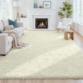 6x9 Area Rugs for Living Room Rug: Soft Fluffy Shag Cream White Rugs for Bedroom by CarpetAddColortoYourLife