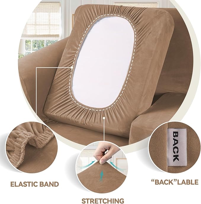 WEERRW 4 Pieces Polyester and Spandex High Stretch Couch Covers - Image 3