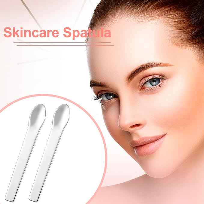 Pndeyo 3pcs Mini Stainless Steel Makeup Spatula, Reusable Cosmetic Cream - Image 4