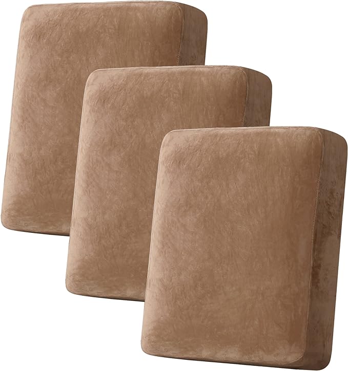 H.VERSAILTEX Velvet Stretch Couch Cushion Cover Plush Cushion Slipcover by HVERSAILTEX