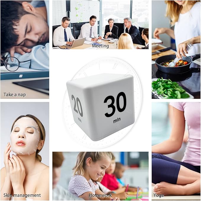 Feilifan Cube Timer, Productivity Cube Flip Timer - Image 7
