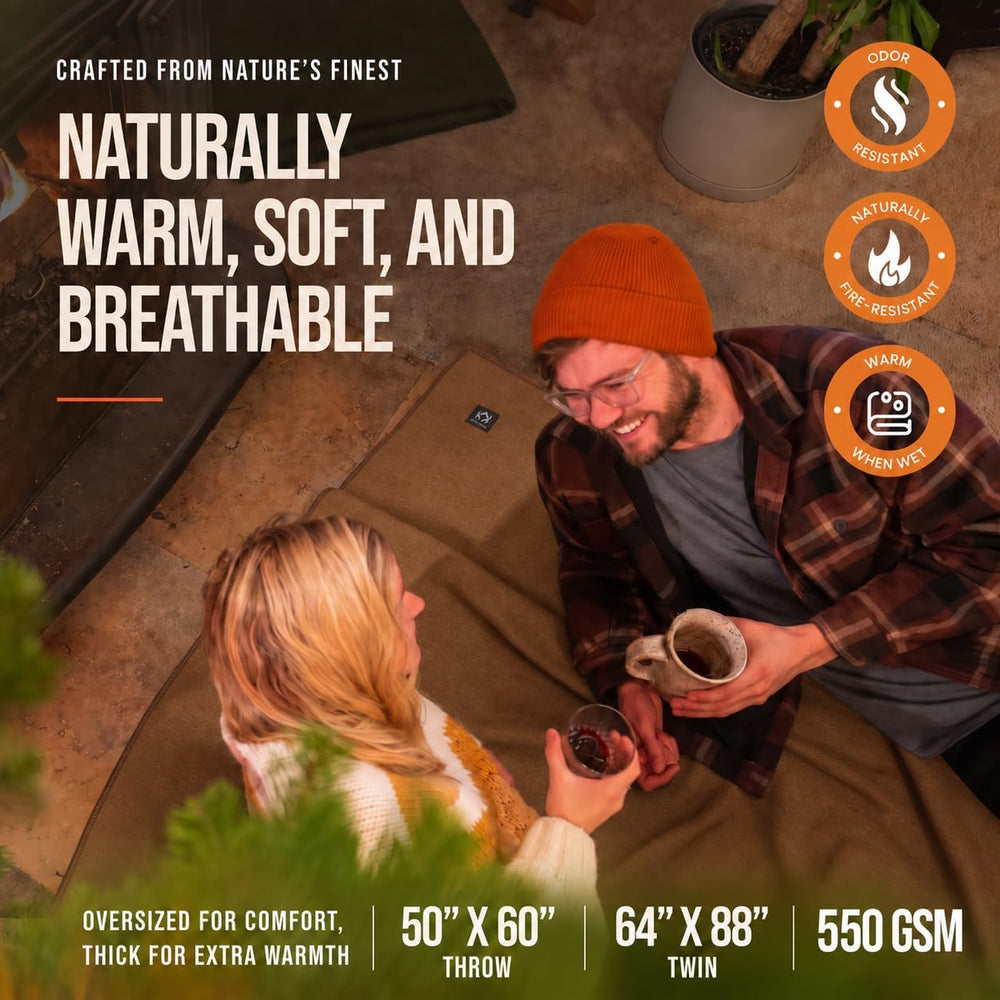 Arcturus Military Wool Blanket - Warm, Thick, Washable