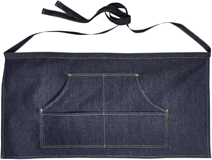 Unisex Jeans Stitch Denim Waist Apron OS INDIGO DENIM - Image 2