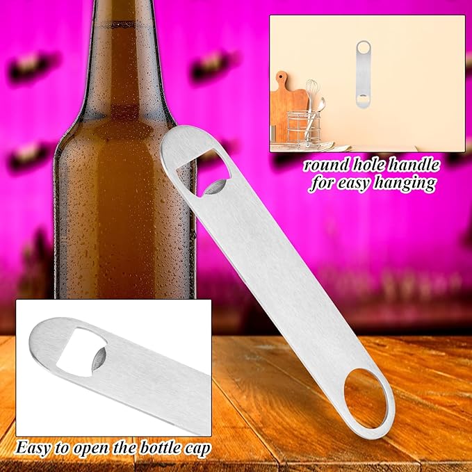 QTLCOHD 20 Pack 7 Inch Flat Bottle Opener, Stainless Steel Bottle Openers Bulk - Image 5
