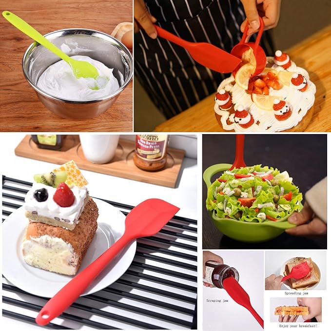 Silicone Spatulas Set, Rubber Spoon Spatula Heat Resistant Spoonula One Piece - Image 3