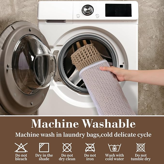RESARE Waffle Bathroom Runner Rugs, Super Absorbent Bath Mat Non Slip Washable - Image 6