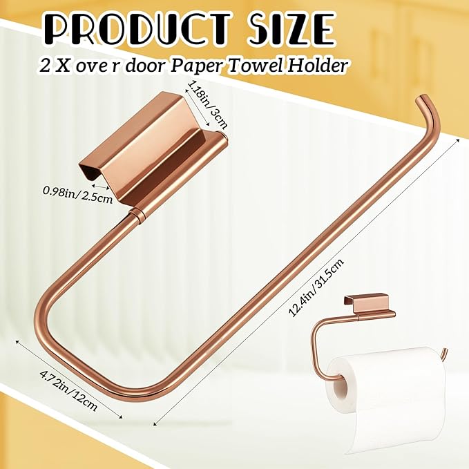 Yaocom 12.4 Inches Cabinet Door Paper Towel Holder Camper Under Sink No - Image 3