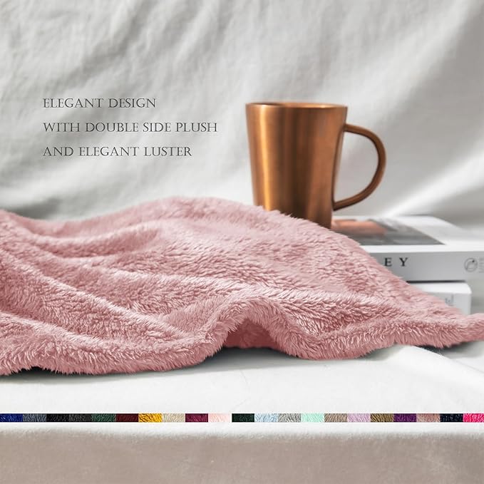 Exclusivo Mezcla Plush Fuzzy Fleece Bed Blanket Queen Size, Super Soft - Image 6