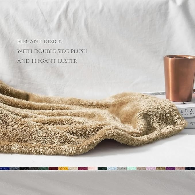 Exclusivo Mezcla Plush Fuzzy Fleece Bed Blanket King Size, Super Soft, Fluffy - Image 6