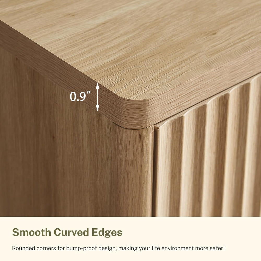 Fluted 6 Drawer Dresser for Bedroom, Wide Modern Chest of Drawers with Metal ...
