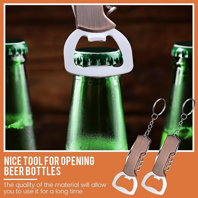 Ziliny 24 Pcs Bottle Opener Keychain Bulk Wine Bottle Beer Opener Keychain - Image 5