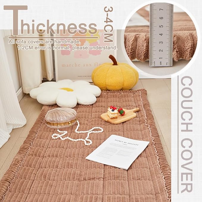 Couch Cover for Dogs Washable, Fuzzy Pet Couch Covers for 3 Cushion Sofa Pet - Image 3