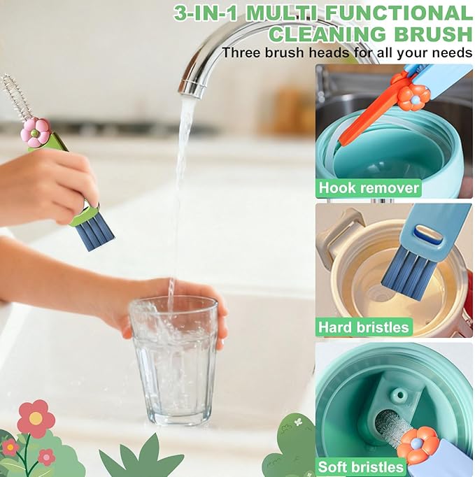 3 in 1 Cup Lid Cleaning Brush, Bottle Gaps, Travel Mug Caps - Image 4