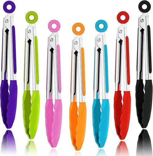 7 Pack Kitchen Tongs, Cooking Tongs by xlehoely
