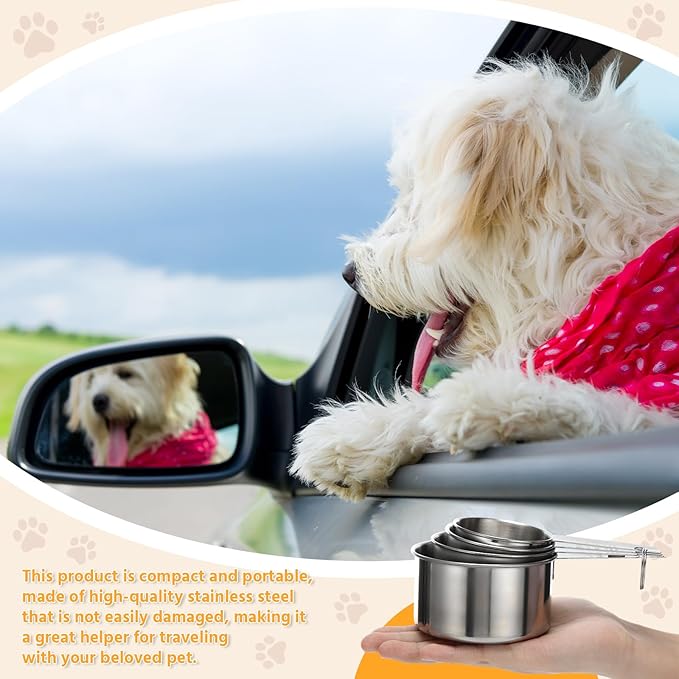 4 Pcs Dog Cat Food Scoop Stainless Steel Measuring Cup Set 1, 1/4 Cup Pet - Image 6