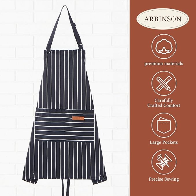 2 Pack Cooking Aprons Adjustable Bib Apron - Image 3
