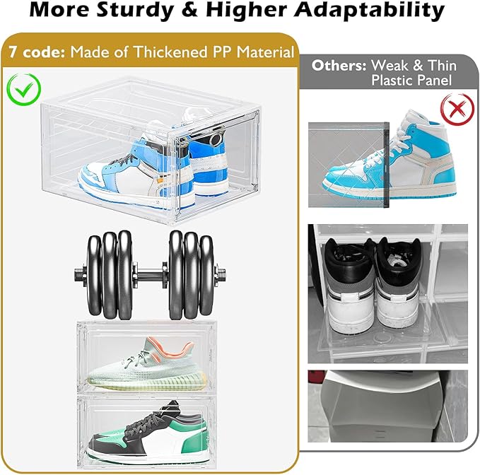 12 Pack Clear Shoe Storage Organizer - Image 6