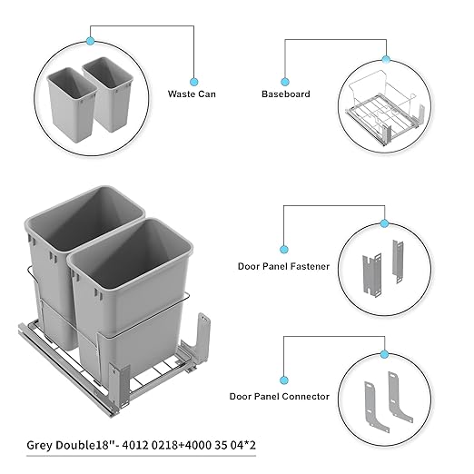 Dowell B18 Aluminum Base Wastebasket Pullout
