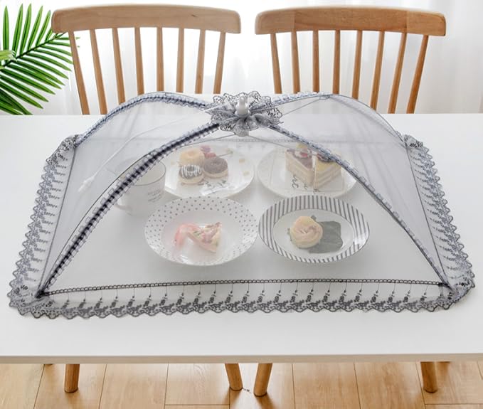 40cmx50cm Large Premium Pop-Up Mesh Screen Food Cover Tent Umbrella, Reusable - Image 2