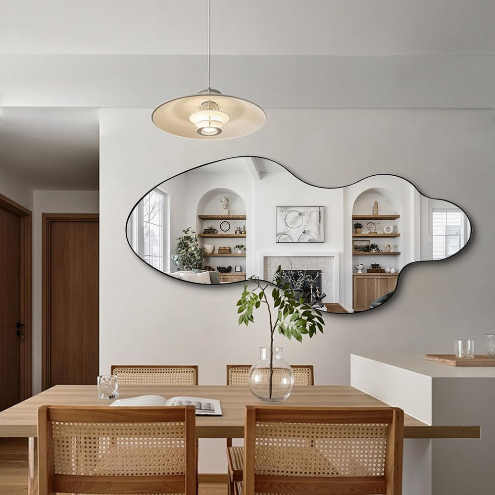 Irregular Wall Mirror, 55"x26" Asymmetrical Decorative Accent Mirro...