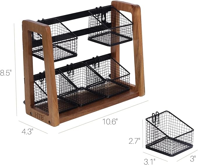 HTB 2 Tier Tea Organizer for Tea Bags, Tea Bag Holder - Image 2