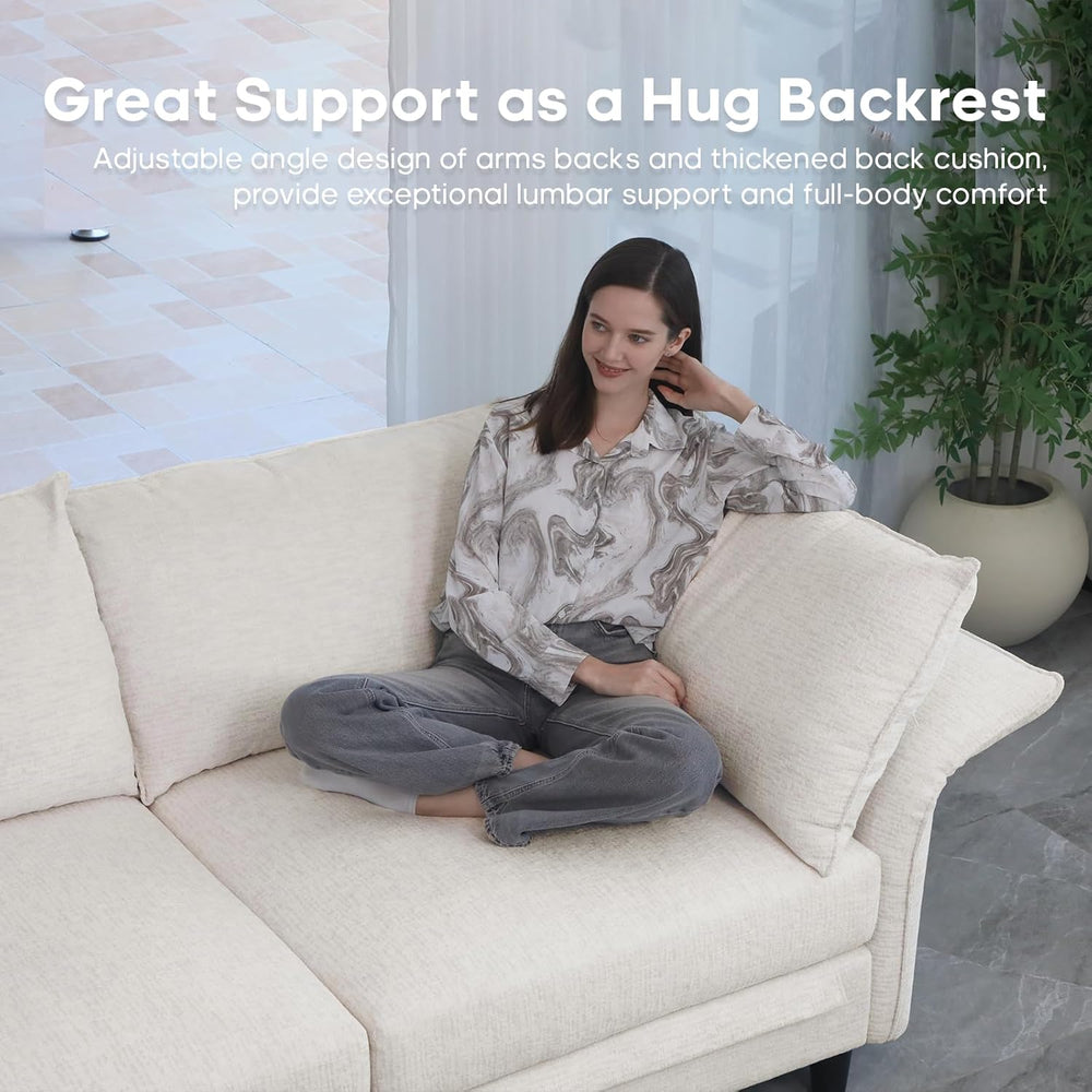 DreamDashio Chenille Armrest/Backrest Adjustable Angle for Modular Sectioanl ...