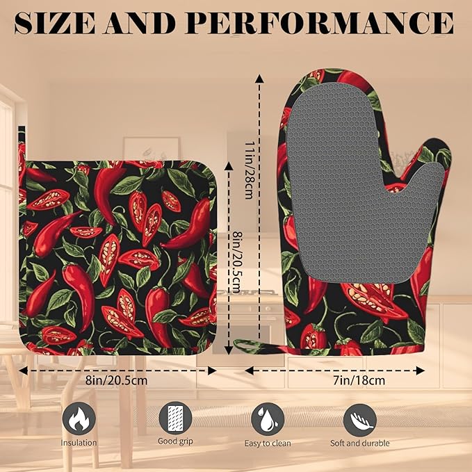 Mexican Hot Pepper Chili Oven Mitt and Pot Holder - Image 3