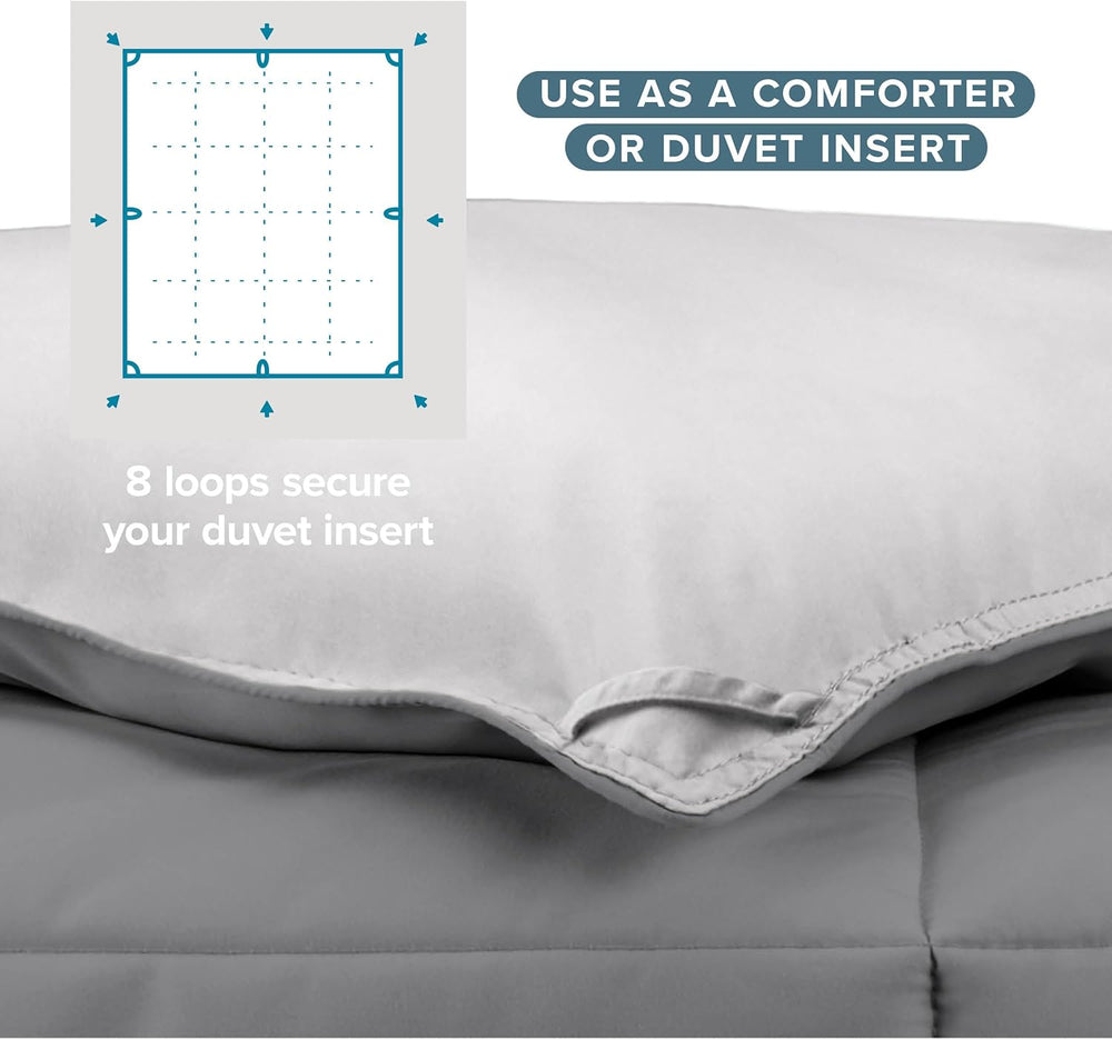 Bare Home Reversible Comforter (Twin/Twin XL, Grey/Light Grey)