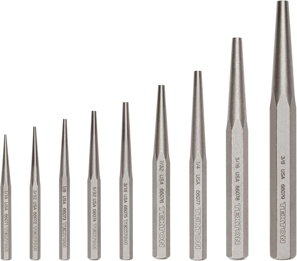 TEKTON Solid Punch Set, 9-Piece | PNC94001 | Made in USA