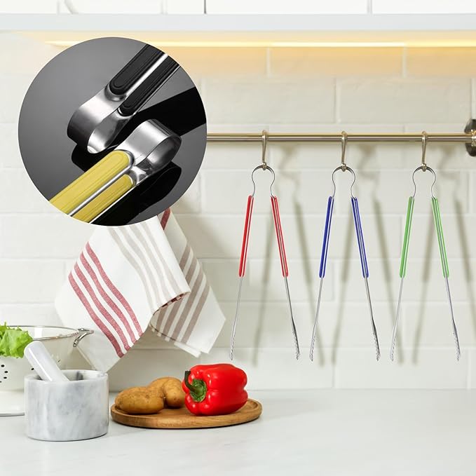 10 Pack Stainless Steel Kitchen Tong, 10 inch Heavy Duty Serving Tong - Image 6