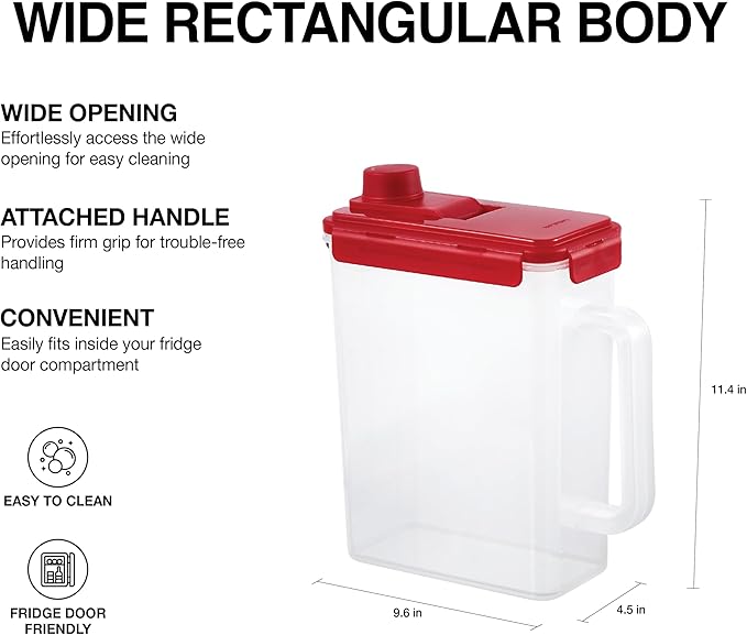 LocknLock Aqua Fridge Door Water Jug | Clear Pitcher | BPA Free Plastic Pitcher - Image 3