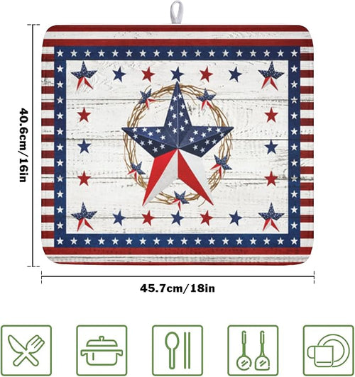 4th of July Patriotic Dish Drying Mat - Image 2