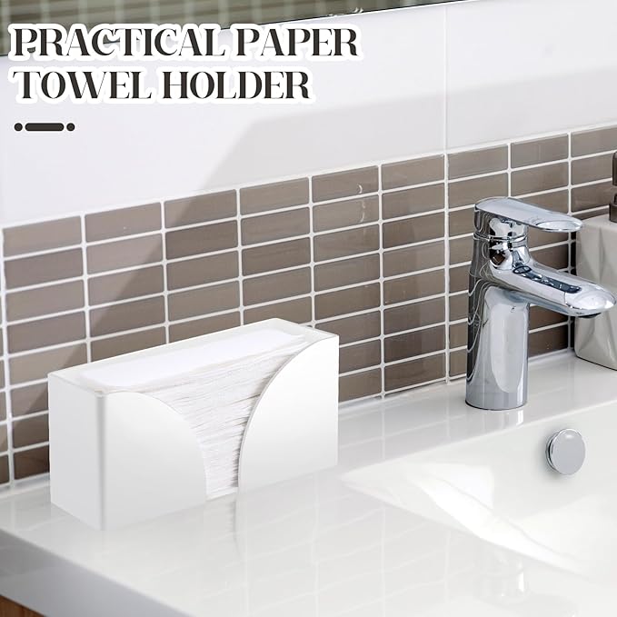 4Pack White Paper Towel Dispenser Countertop Acrylic Paper Towel Holder - Image 5