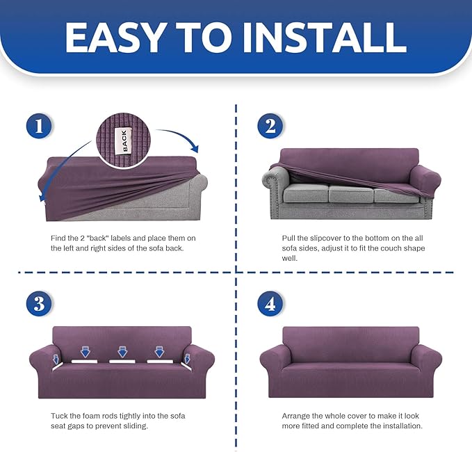 KEKUOU Stretch Oversized Sofa Slipcover 1 Piece Couch Sofa Cover Furniture - Image 6
