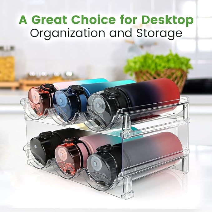 spospo Water Bottle Organizer for Cabinet, Water Bottle Storage Organizer - Image 6