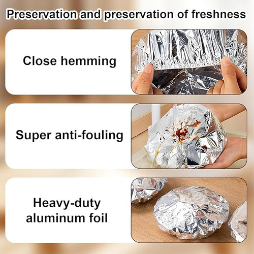 70PCS Reusable Aluminum Foil Food Covers, Aluminum tin Foil Insulation Cover - Image 2