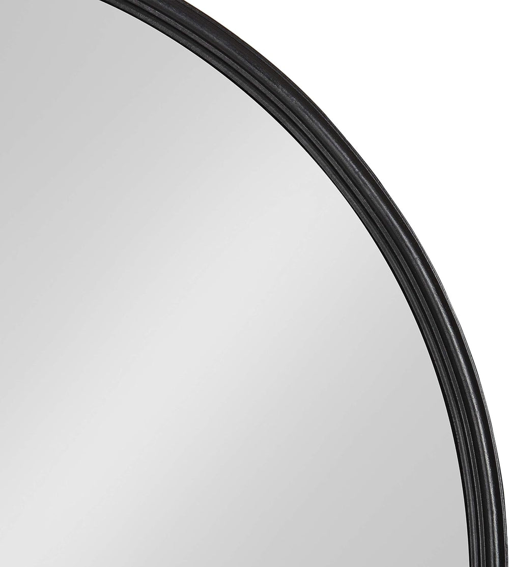 Kate and Laurel Caskill Modern Oval Mirror, 18" x 24", Black, Capsu...