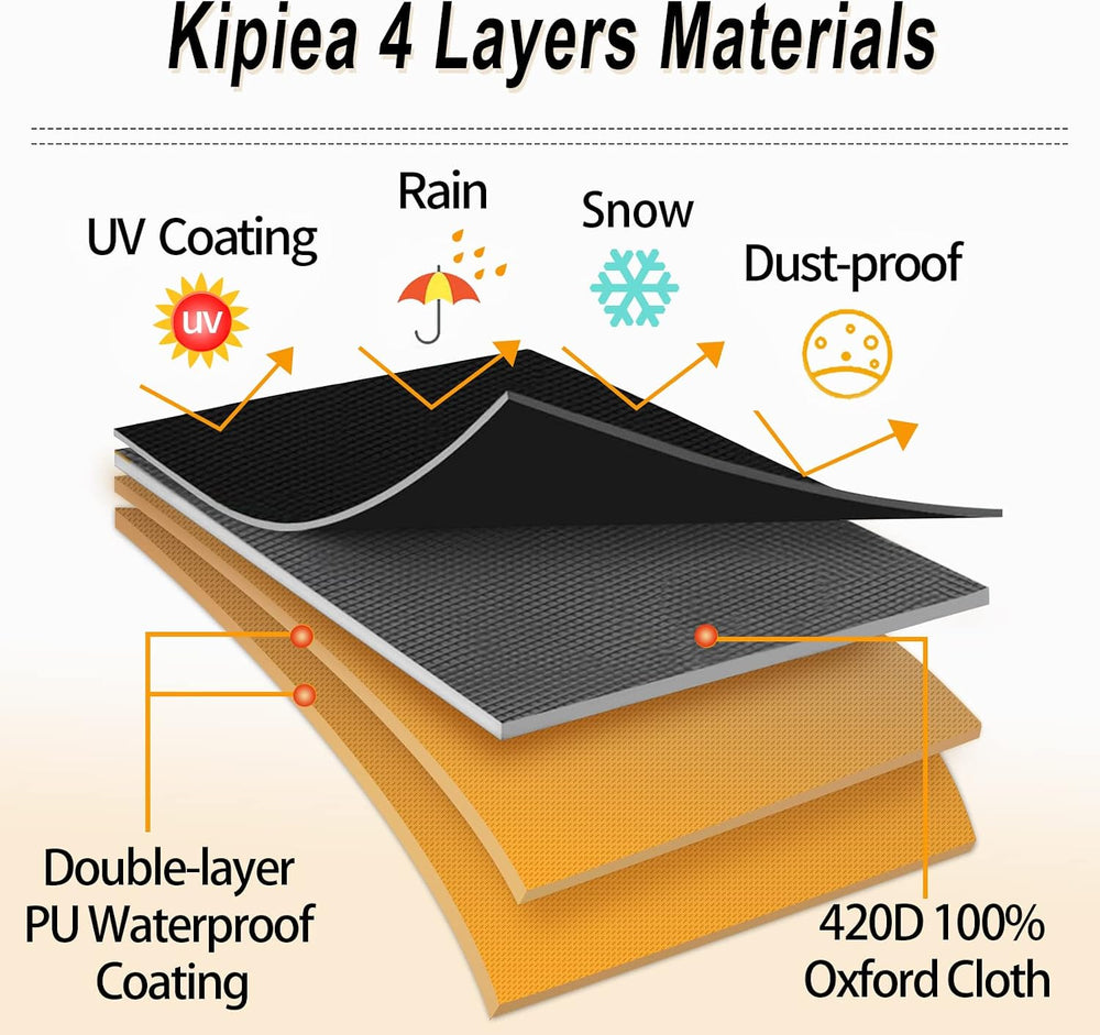 Kipiea Patio V-Shaped Sectional Sofa Cover, 420D Heavy-Duty Oxford Fabric Out...