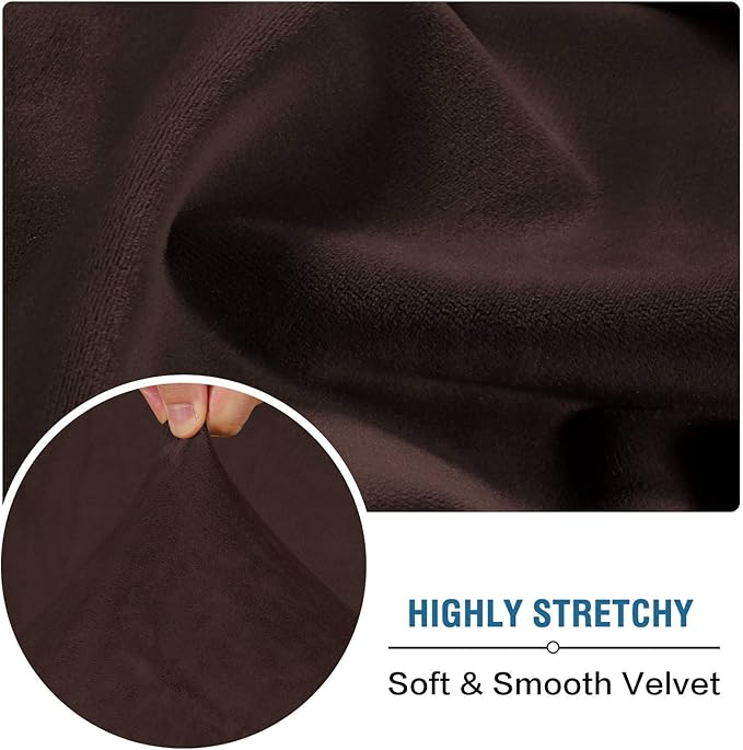 H.VERSAILTEX Velvet Stretch Couch Cushion Cover Plush Cushion Slipcover - Image 5