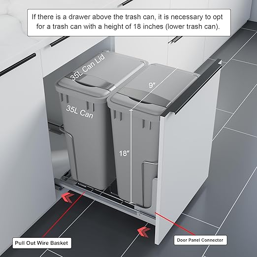 Dowell B18 Aluminum Base Wastebasket Pullout