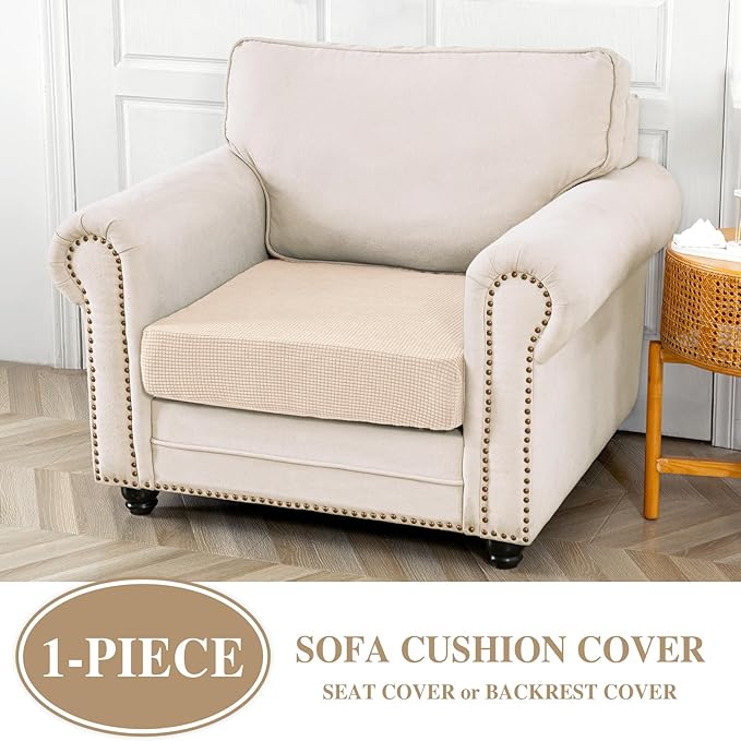 Couch Cushion Cover Seat Cushion Cover Stretch Armchair Cover Separate - Image 2