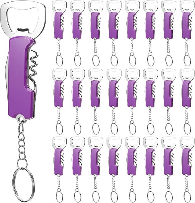 Ziliny 24 Pcs Bottle Opener Keychain Bulk Wine Bottle Beer Opener Keychain by Ziliny