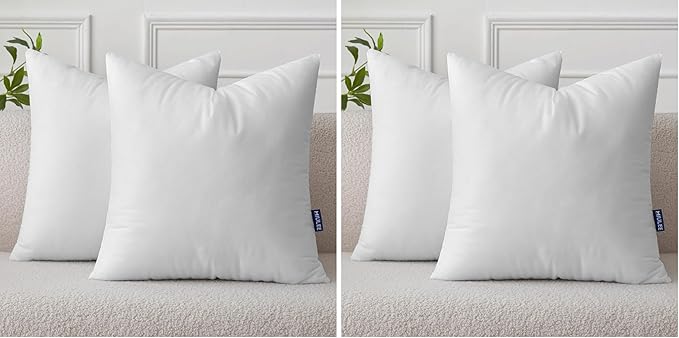 MIULEE Set of 2 Throw Pillow Inserts 18x18 Inches, Non-Woven Decorative Pillow by MIULEE